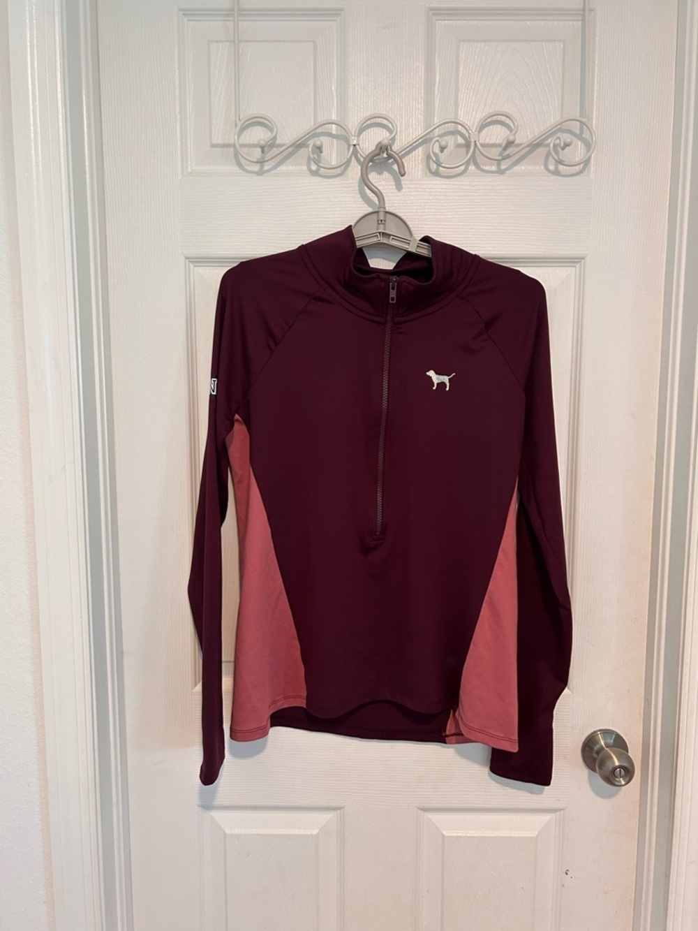 PINK Victoria's Secret Ultimate Half-Zip Pullover - Deep Plum & Mauve.  Size M